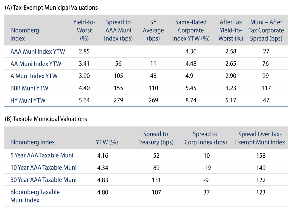 Explore Tax-Exempt and Taxable Muni Valuations