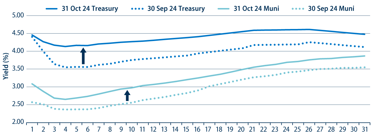Municipal and Treasury Yield Curves