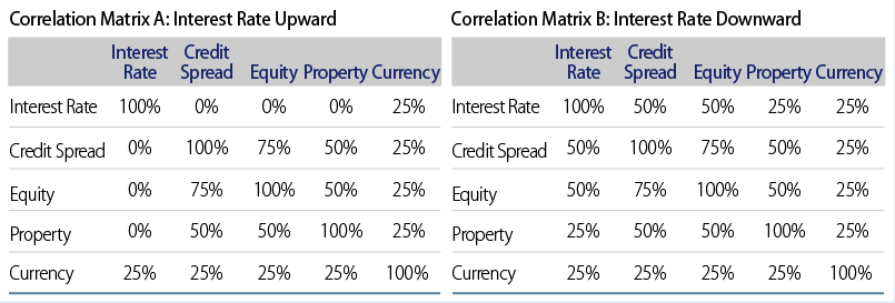 HK RBC Market Risk Correlation Matrix